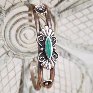 Malachite sterling silver bracelet cuff